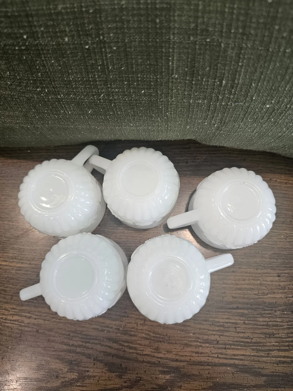 Vintage Jeannette Milk Glass Della Robbia Fruit Punch Cups - Set of 5